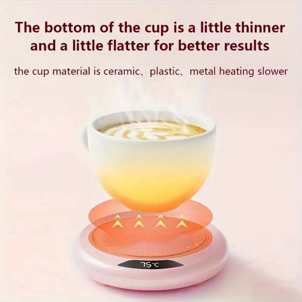 USB Heating Coaster, Smart Beverage Warmer, Adjustable Temperature, Office & Outdoor Use, Suitable for Most Cups, Portable Heater