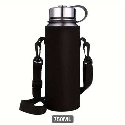 Nylon Water Bottle Sleeve with Adjustable Strap, Portable Protective Holder for 550ml to 1500ml Bottles