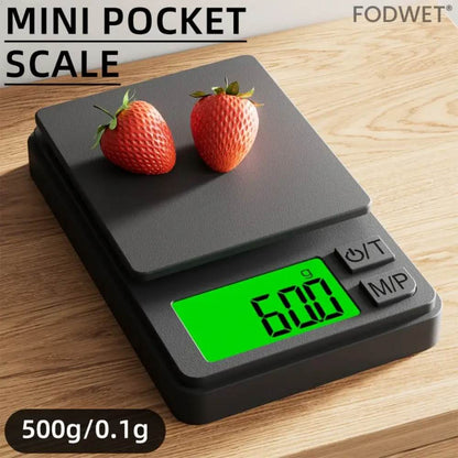 FODWET High Precision Mini Pocket Scale, 0.01g Accuracy, LCD Display, Portable Electronic Balance for Jewelry, Baking, Laboratory