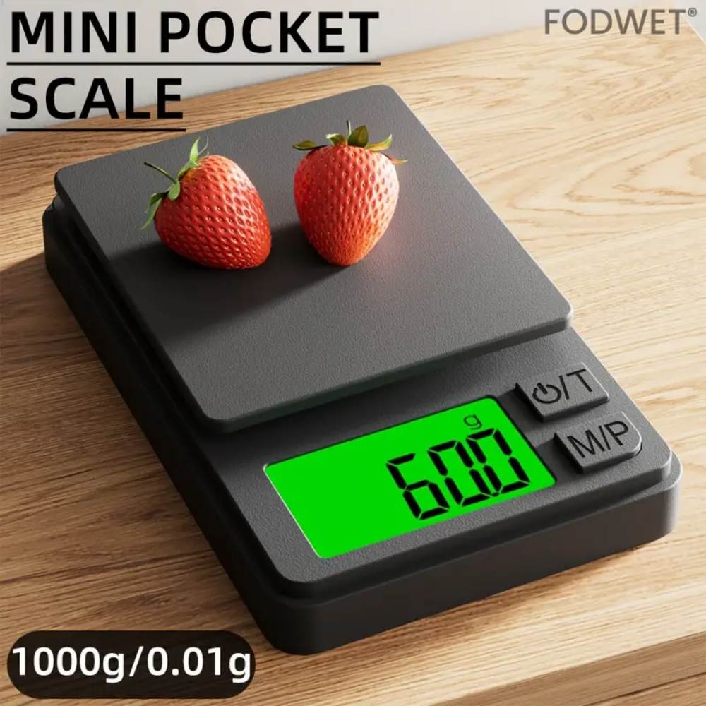 FODWET High Precision Mini Pocket Scale, 0.01g Accuracy, LCD Display, Portable Electronic Balance for Jewelry, Baking, Laboratory