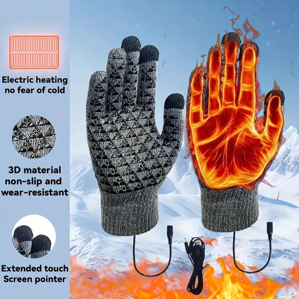 USB-Powered Heated Gloves, Full Finger Warmth for Writing, Gaming & Students, Thick and Comfortable Design