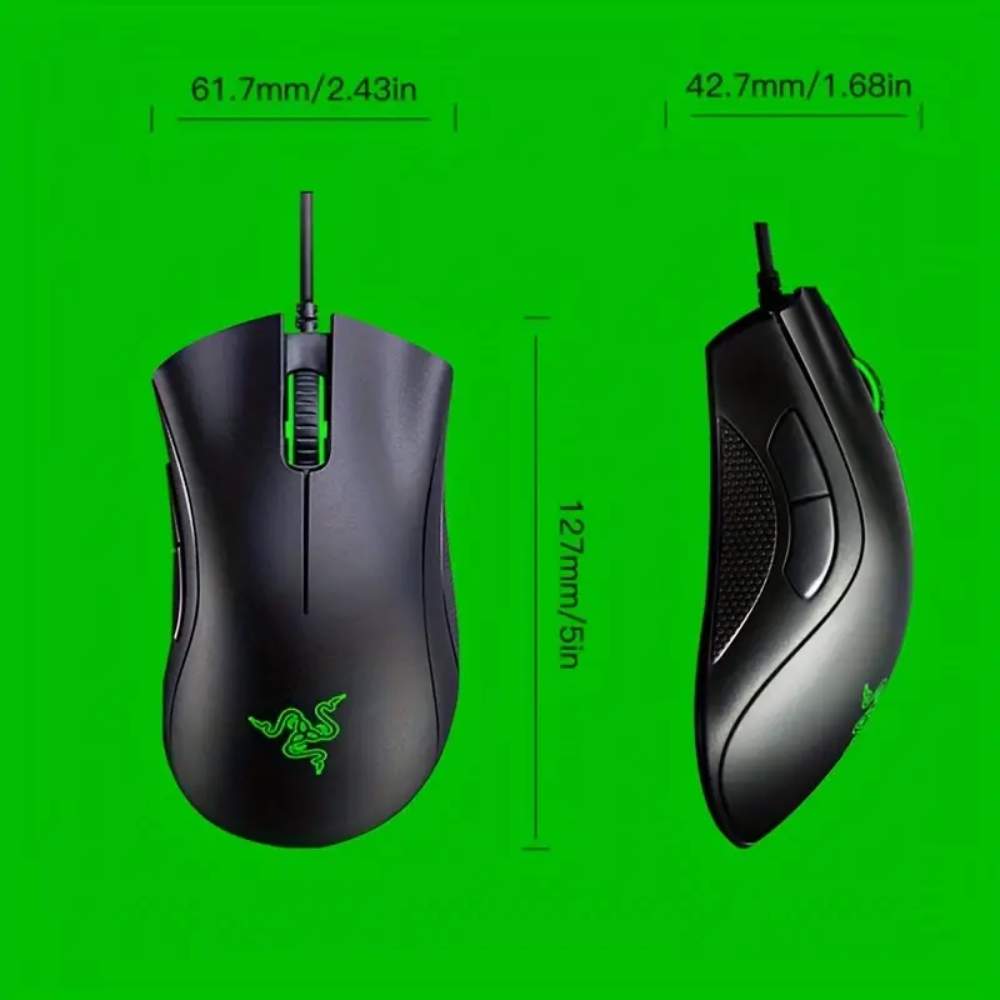 Razer DeathAdder Essential Wired Gaming Mouse, 6400 DPI Optical Sensor, Ergonomic Right-Handed Design, Compatible with Windows 7