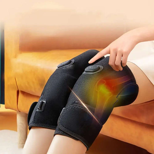 2-in-1 Heating Knee and Elbow Massager, Portable Vibration Hot Compress for Office and Study