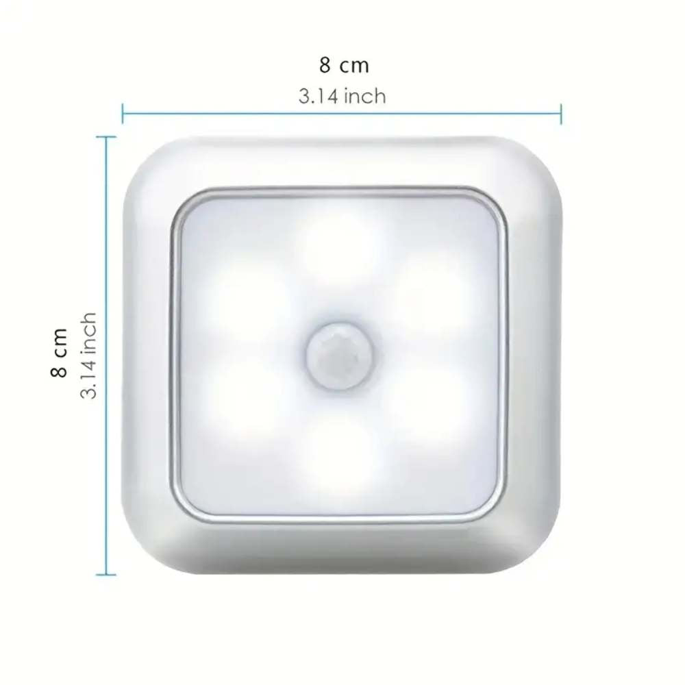 1 Pc 6-LED Motion Sensor Night Light, Wireless Wall Lamp for Closet, Stairs, Bedroom, Corridor, Indoor Decoration Lighting