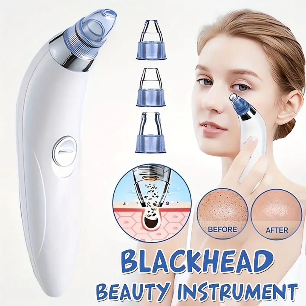 Blackhead Vacuum Remover, Portable Facial Pore Cleaner with 4 Probes, Safe & Gentle Blackhead Removal