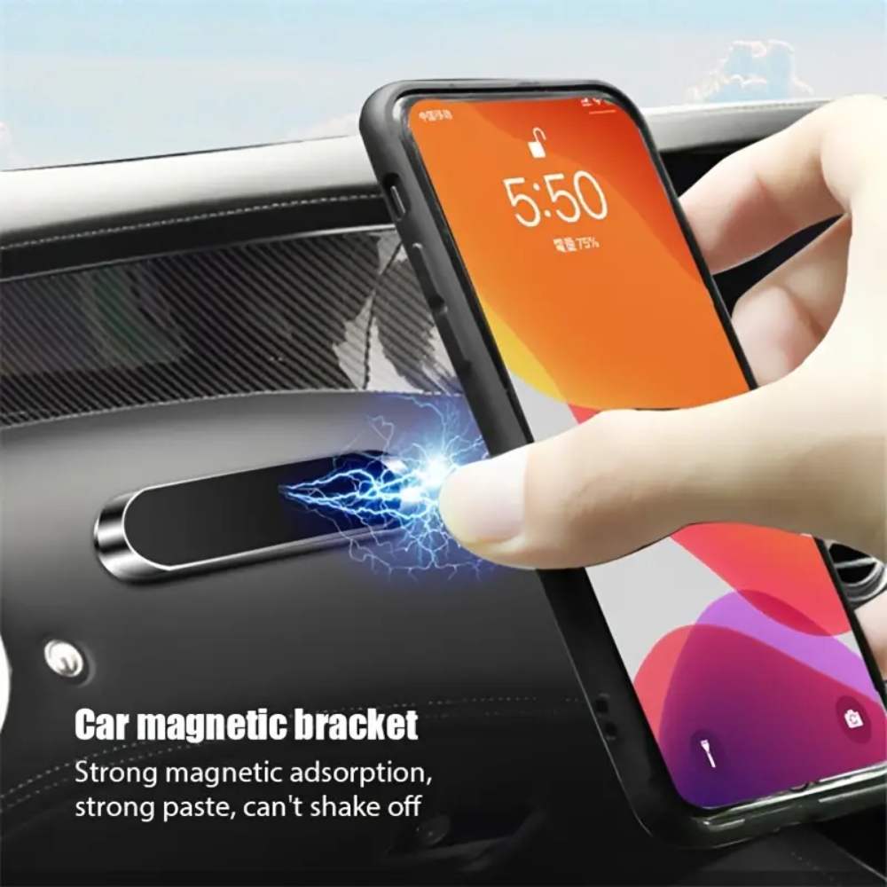 Magnetic Car Phone Holder, Aluminum Alloy GPS Mount, Center Console Smartphone Holder for Navigation