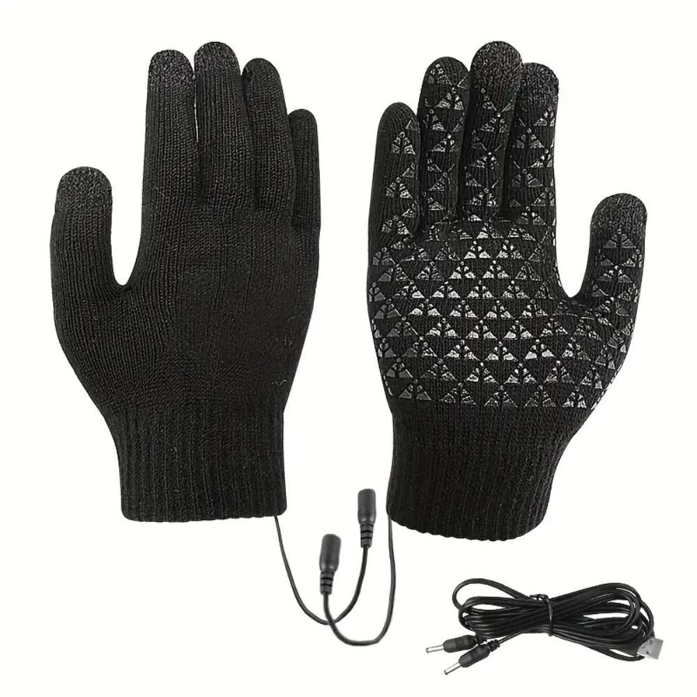 USB-Powered Heated Gloves, Full Finger Warmth for Writing, Gaming & Students, Thick and Comfortable Design