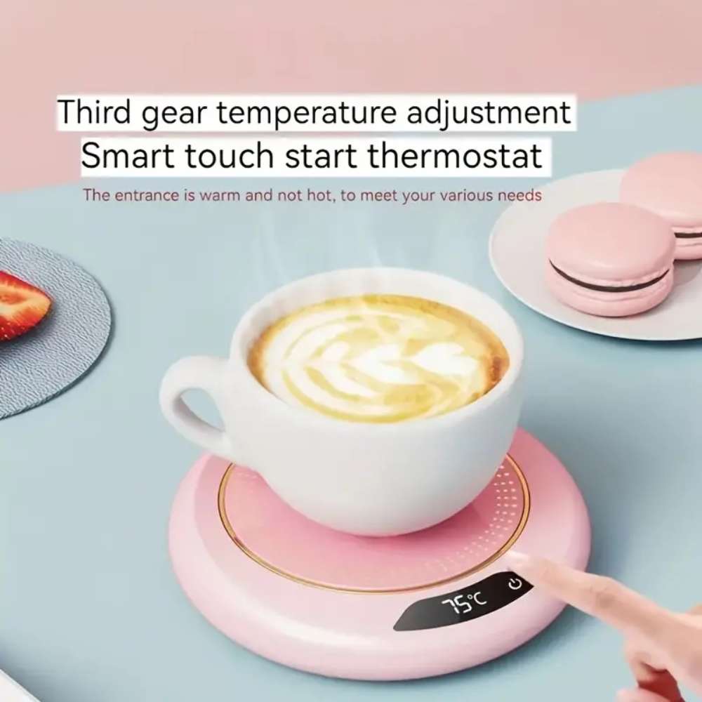 USB Heating Coaster, Smart Beverage Warmer, Adjustable Temperature, Office & Outdoor Use, Suitable for Most Cups, Portable Heater