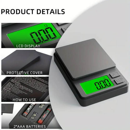 FODWET High Precision Mini Pocket Scale, 0.01g Accuracy, LCD Display, Portable Electronic Balance for Jewelry, Baking, Laboratory