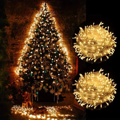 LED Fairy Lights Garland, Battery-Powered Transparent String, for Mother's Day, Christmas, Wedding & Party Decorations