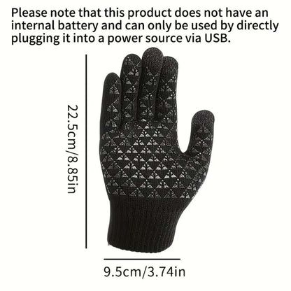 USB-Powered Heated Gloves, Full Finger Warmth for Writing, Gaming & Students, Thick and Comfortable Design