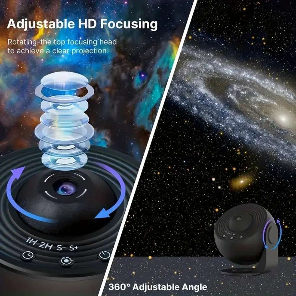 4K HD RGB Galaxy Star Projector Night Light, USB-Powered 360° Rotating LED Lamp with Timer, Ideal for Bedroom Decor & Gifts