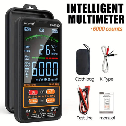 Smart Digital Multimeter Auto-Ranging Tester, Voltage, Current, Resistance, Temperature & More