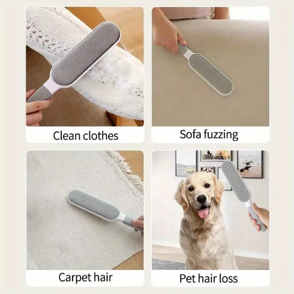 Reusable Double-Sided Lint Brush, Pet Hair Removal for Clothing, Sofa, Carpet, Furniture, Manual Dust Remover