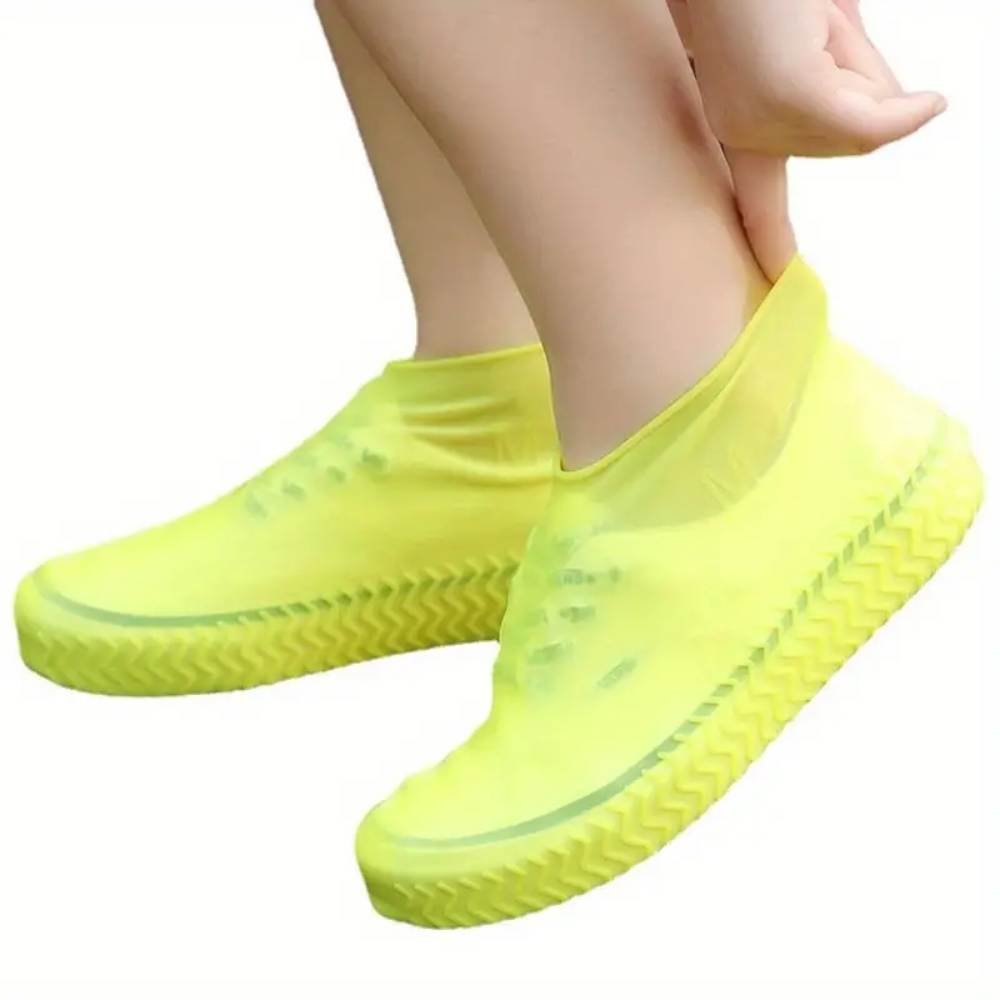 Reusable Silicone Rubber Rain Boot Overshoes, Non-Slip Waterproof Shoe Covers for Outdoor Use