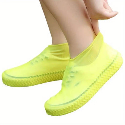 Reusable Silicone Rubber Rain Boot Overshoes, Non-Slip Waterproof Shoe Covers for Outdoor Use