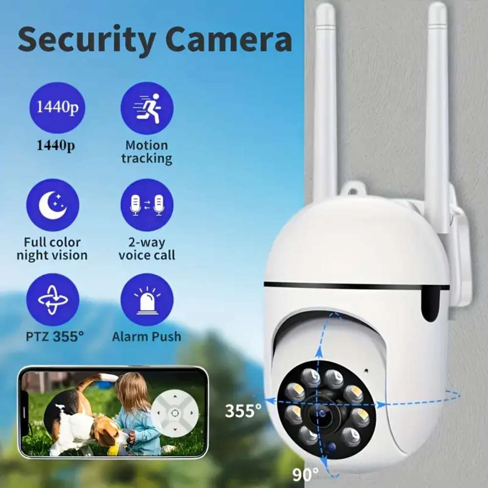 TERUHAL 1440p HD WiFi Security Camera, Night Vision, Motion Detection, Two-Way Audio, USB Powered, Mobile App Control, Indoor Surveillance