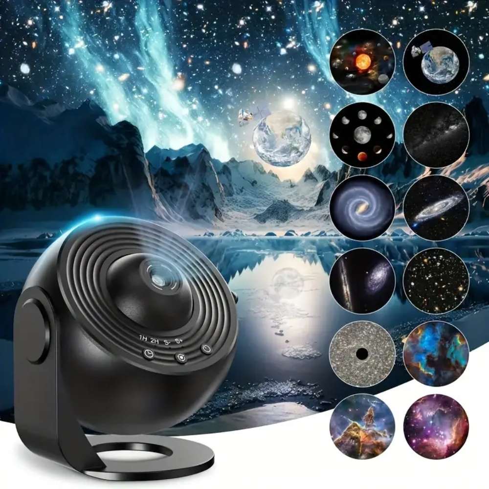 4K HD RGB Galaxy Star Projector Night Light, USB-Powered 360° Rotating LED Lamp with Timer, Ideal for Bedroom Decor & Gifts