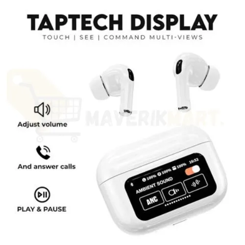 A9 PRO EARBUDS AMOLDED TOUCH DISPLAY